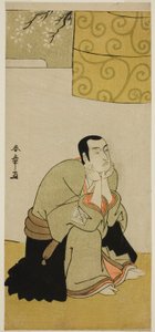 De acteur Ichikawa Monnosuke II als boeddhistische monnik in het stuk Edo no Hana Mimasu Soga, opgevoerd in het Nakamura Theater in de vierde maand, 1783 door Katsukawa Shunsho