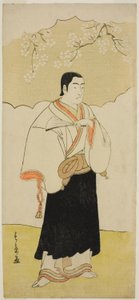 De acteur Ichikawa Monnosuke II als de monnik Renseibo in het stuk Hatsumombi Kuruwa Soga, uitgevoerd in het Nakamura Theater in de derde maand, 1780