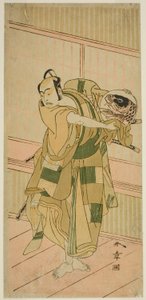 De Acteur Ichikawa Yaozo II als Ashikaga Motouji Vermomd als Katagiri Yashichi in het Stuk Oyoroi Ebido Shinozuka, Uitgevoerd in het Nakamura Theater in de Elfde Maand, 1772