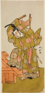 De acteur Ichimura Uzaemon IX als Otomo no Kuronushi in het stuk Sugata no Hana Yuki no Kuronushi, uitgevoerd in het Ichimura Theater in de elfde maand, 1776 door Katsukawa Shunsho