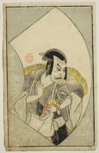 De Acteur Nakajima Kanzaemon III, uit "Een Prentenboek van Toneelwaaiers" door Katsukawa Shunsho