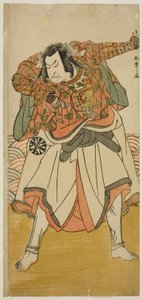 De Acteur Nakamura Nakazo I als Chinzei Hachiro Tametomo Vermomd als Ascetische Monnik, in het Toneelstuk Kitekaeru Nishiki no Wakayaka, Opgevoerd in het Nakamura Theater in de Elfde Maand, 1780