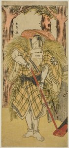 De Acteur Nakamura Nakazo I als Hakamadare Yasusuke of Watanabe no Tsuna (?) in het Toneelstuk Shintenno Tonoi no Kisewata (?), Opgevoerd in het Nakamura Theater (?) in de Elfde Maand, 1781 (?)
