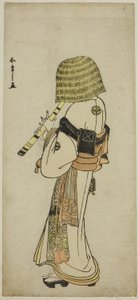 De Acteur Nakamura Nakazo I als Kakogawa Honzo in Komuso Kleding in het Toneelstuk Kanadehon Chushingura, ca. 1783