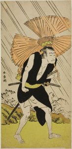 De acteur Nakamura Nakazo I als Ono Sadakuro in het stuk Kanadehon Chushingura, uitgevoerd in het Nakamura Theater in de vijfde maand, 1776 door Katsukawa Shunsho