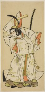 De acteur Nakamura Nakazo I als prins Koreakira (?) in het stuk Gohiiki Kanjincho, uitgevoerd in het Nakamura Theater in de elfde maand, 1773 door Katsukawa Shunsho