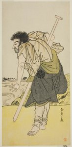 De acteur Nakamura Nakazo I als de afvallige monnik Dainichibo in het stuk Edo Meisho Midori Soga, uitgevoerd in het Morita Theater in de tweede maand, 1779 door Katsukawa Shunsho