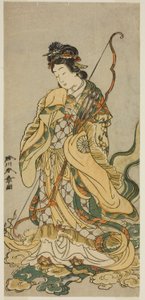 De Acteur Nakamura Noshio I als de Godin Benzaiten van Enoshima in het Toneelstuk Onno Aruji Hatsuyuki no Sekai, Uitgevoerd in het Morita Theater in de Elfde Maand, 1773 door Katsukawa Shunsho