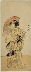 De Acteur Nakamura Tomijuro I als een Vrouwelijke Vos van Mt. Ubagadake in het Toneelstuk Chigo Torii Tobiiri Kitsune, Opgevoerd in het Ichimura Theater in de Elfde Maand, 1777