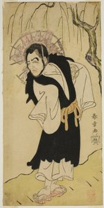 De acteur Nakamura Utaemon I als monnik Seigen van de Kiyomizu Tempel in het stuk Soga Moyo Aigo no Wakamatsu, opgevoerd in het Nakamura Theater in de derde maand, 1769 door Katsukawa Shunsho