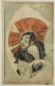 De acteur Nakamura Utaemon I, uit "Een prentenboek van toneelwaaiers (Ehon butai ogi)"