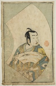 De Acteur Onoe Kikugoro I, uit "Een Prentenboek van Toneelwaaiers (Ehon butai ogi)"