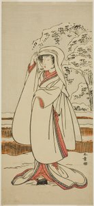 De acteur Segawa Tomisaburo I als de Reigermaagd (Sagi Musume) door Katsukawa Shunsho