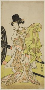 De Acteur Yamashita Kinsaku II als Tsukimasu, Acterend als Sakura-maru, in het Toneelstuk Miya-bashira Iwao no Butai, Opgevoerd in het Morita Theater in de Zevende Maand, 1773