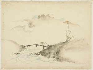 Landschap met Boer die Brug Oversteekt