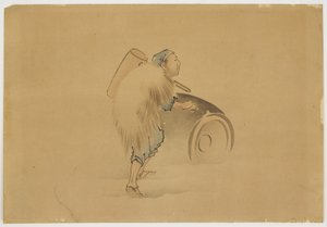Man met Hamer die Vat Rolt, ca. 1850