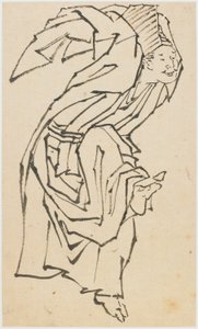 Een Sambaso-danser, late 18e-begin 19e eeuw door Katsushika Hokusai