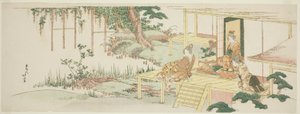 Wisteria bewonderen door Katsushika Hokusai