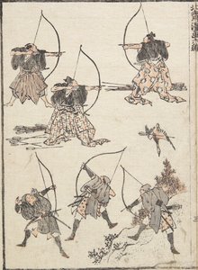 Boogschutters, 1817 door Katsushika Hokusai