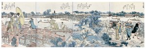 Boekplaten van Landschapsscènes uit de Ehon Sumidagawa Ryogan Ichiran