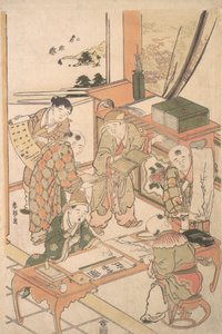 Chinese jongens leren schrijven en schilderen, ca. 1785