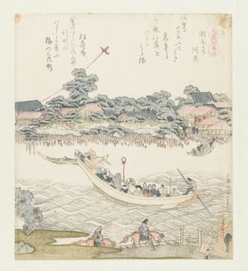 De Onmaya rivieroever door Katsushika Hokusai