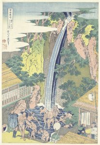 De Roben waterval te Oyama in de provincie Sagami door Katsushika Hokusai