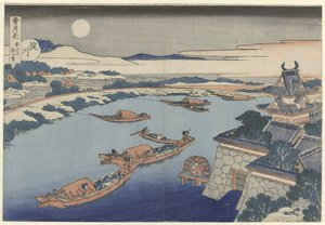 De Yodo rivier in maanlicht