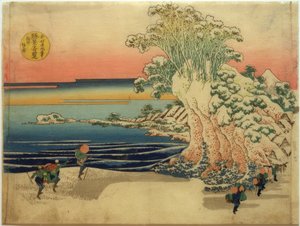 De kustlijn van Sodegaura in de provincie Sagami door Katsushika Hokusai