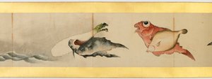 Detail van Handrol met Diverse Beelden, Edo Periode