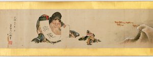Handrol met diverse afbeeldingen, Edo-periode, 1839 inkt en kleur op papier (detail)