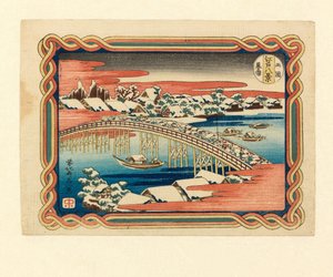 Avondsneeuw bij Ryogoku, ca. 1833