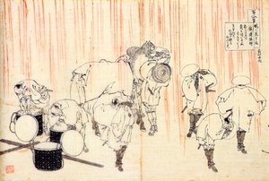 Uit de serie Honderd gedichten van honderd dichters: Fujiwara no Sadanaga, ca. 1830 door Katsushika Hokusai