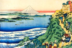 Uit de serie Honderd Gedichten door Honderd Dichters: Yamabe no Akahito, ca. 1830