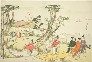 Frontispice van het geïllustreerde album "Zesendertig onsterfelijke vrouwen dichters" ("Nishikizuri onna sanjurokkasen") door Katsushika Hokusai