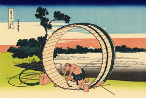 Fujimi Fuji uitzichtveld in de provincie Owari door Katsushika Hokusai
