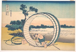 Fujimigahara in de provincie Owari (Bishū Fujimigahara), uit de serie „Zesendertig gezichten op de berg Fuji“ (Fugaku sanjūrokkei)
