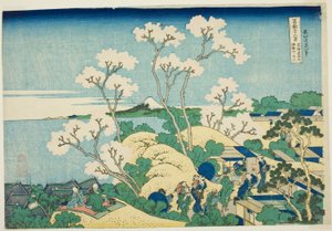 Goten Heuvel bij Shinagawa op de Tokaido, uit de serie "Zesendertig Zichten op de Berg Fuji"