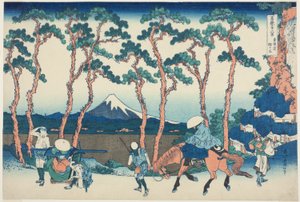 Hodogaya op de Tokaido (Tokaido Hodogaya), uit de serie "Zesendertig gezichten op de berg Fuji (Fugaku sanjurokkei)".