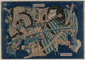 Kamakura no Gengoro grijpt Torinoumi Tasaburo door Katsushika Hokusai