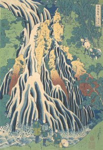 Kirifuri-waterval bij de Kurokami-berg in Shimotsuke door Katsushika Hokusai