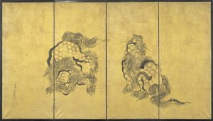 Lions door Katsushika Hokusai