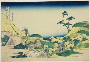 Lager Meguro (Shimo Meguro), uit de serie "Zesendertig Zichten op de Berg Fuji (Fugaku sanjurokkei)" door Katsushika Hokusai