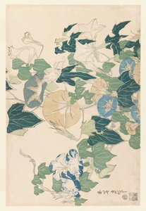 Ochtendglorieën in bloemen en knoppen, ca. 1830