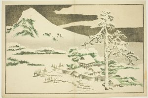 Mount Fuji in de winter, uit Het prentenboek van realistische schilderijen van Hokusai (Hokusai shashin gafu)