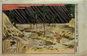 Nieuw perspectiefbeeld uit de Chushingura, vijfde akte