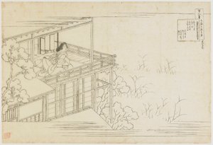Nr. 91 uit de serie Honderd Gedichten Verklaard door de Verpleegster, Edo-periode, ca. 1835-1836