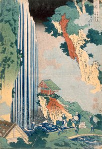Ona-waterval op de Kisokaido, 1827 door Katsushika Hokusai
