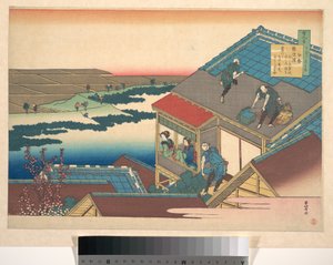 Gedicht van Ise, uit de reeks Honderd gedichten uitgelegd door de verpleegster (Hyakunin isshu uba ga etoki) door Katsushika Hokusai