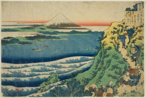 Gedicht van Yamabe no Akahito, uit de serie "Honderd gedichten uitgelegd door de verpleegster (Hyakunin isshu uba ga etoki)"
